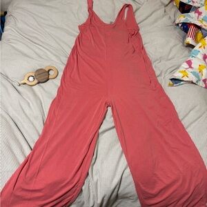 Marine Layer Coral Pink Wide Leg Modal Jumpsuit